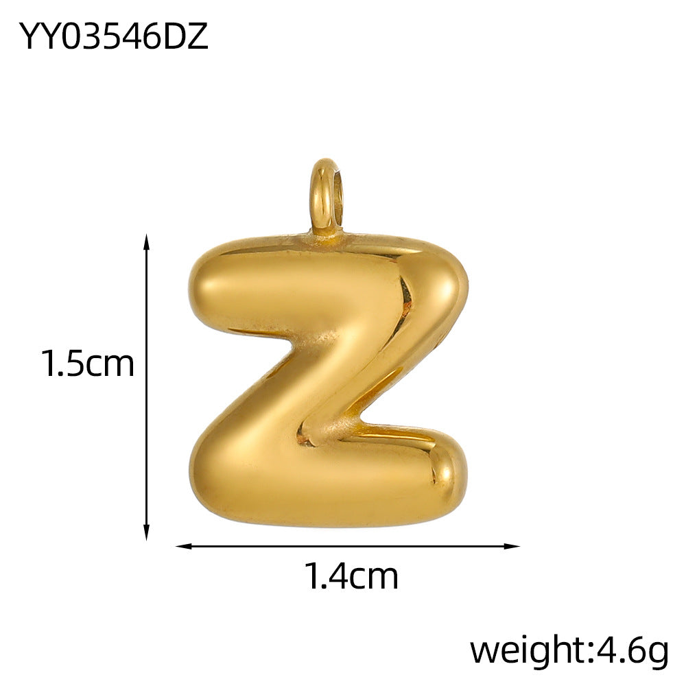 Wholesale Stainless steel bubble letter pendant necklace accessories