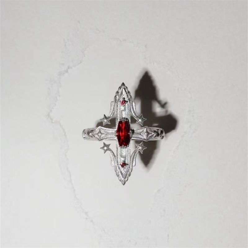 Wholesale  Simple Geometric Star Index Finger Ring Opening Adjustable Ring