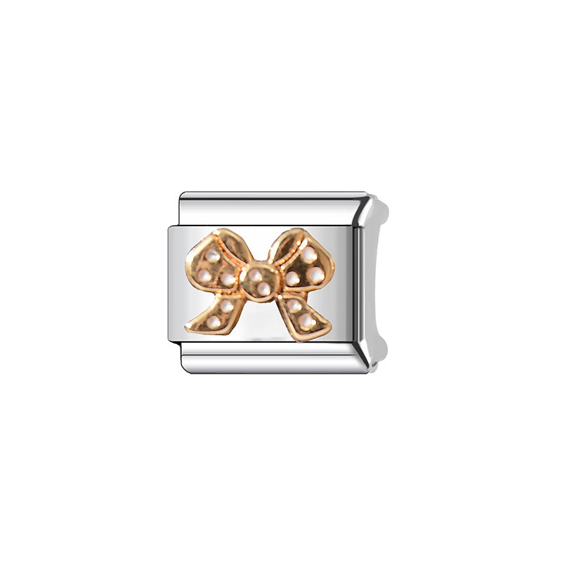 Wholesale  9mm Italian Charm Starter Bracelets DIY square Single Section Creative Stainless Steel Composable Bracelet