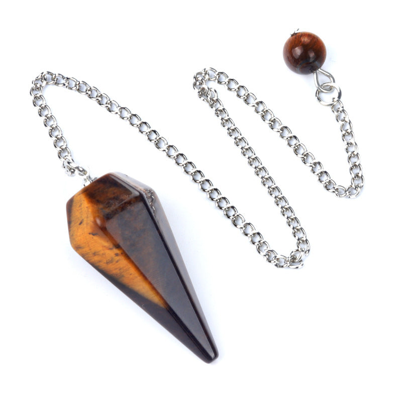 Wholesale 38mm swing natural crystal stone swing polished hexagonal column pendant
