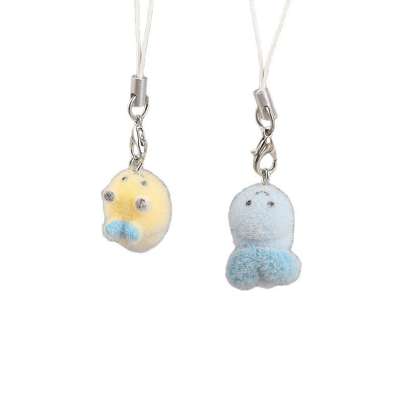 Wholesale Flocked ladybug keychain