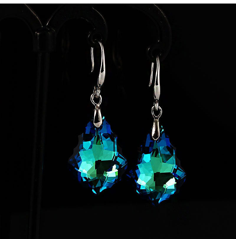 Wholesale  Crystal Tourmaline Maple Leaf Earrings