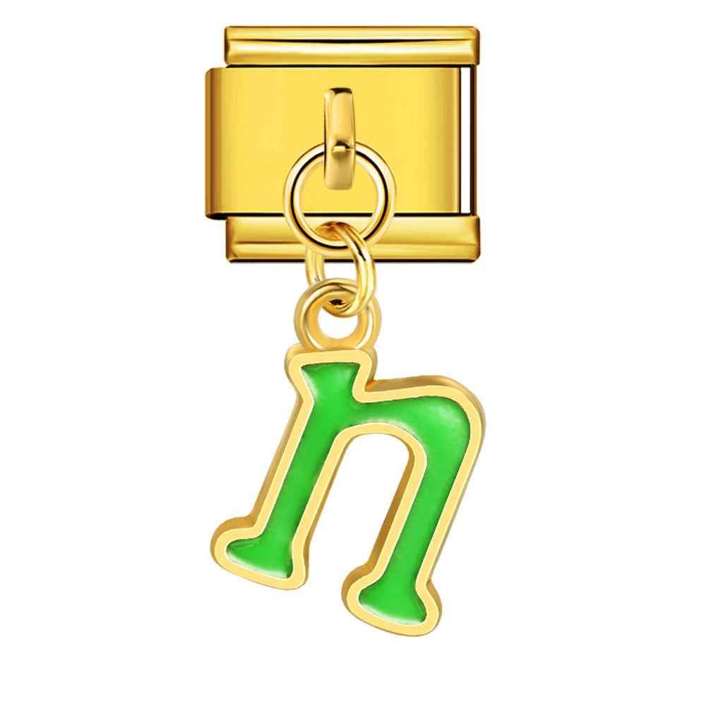 Wholesale Italian Charm Bracelet 9mm DIY Splicing Letter Series Stainless Steel Composable Bracelet