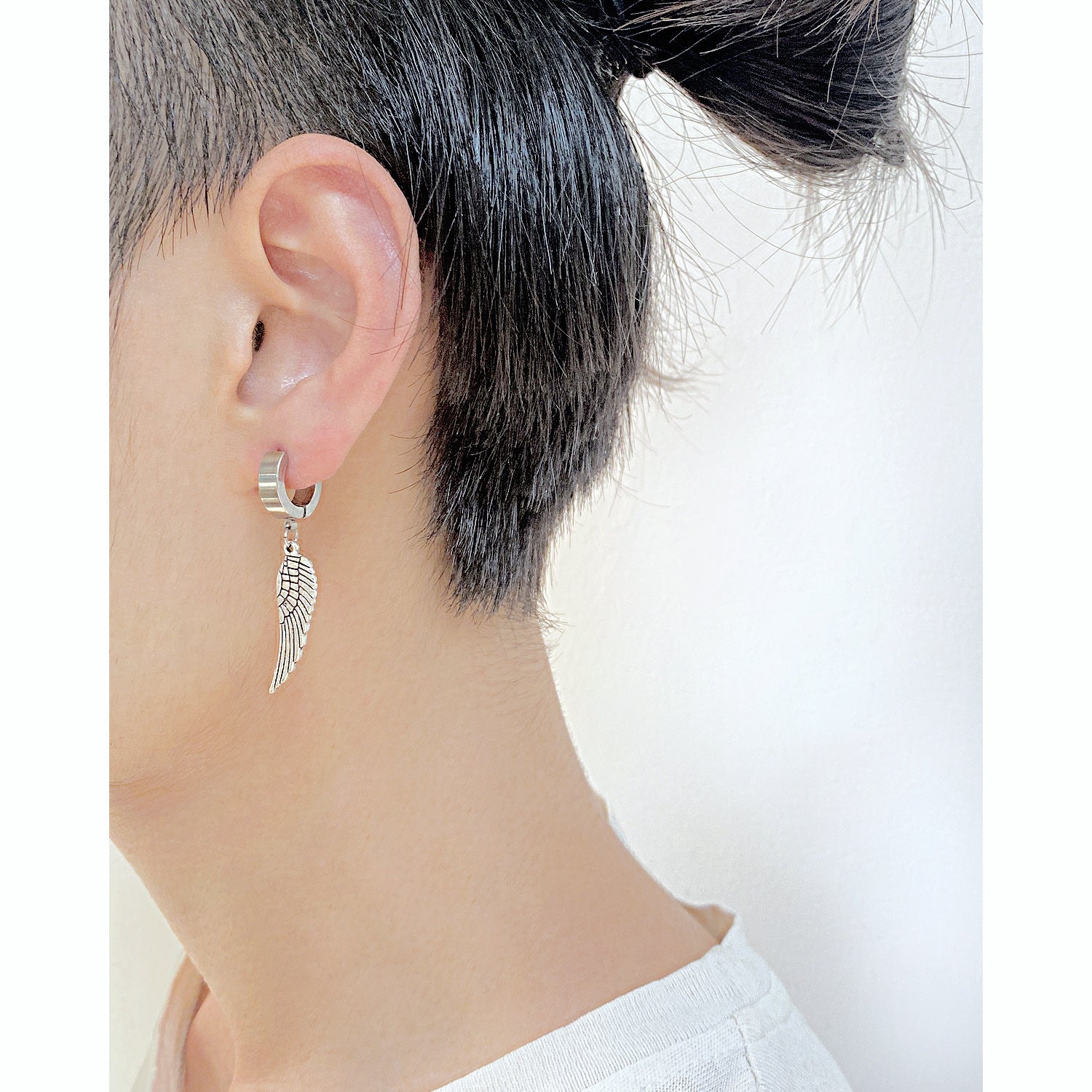 Wholesale  Punk Angel Wings Stainless Steel Earrings