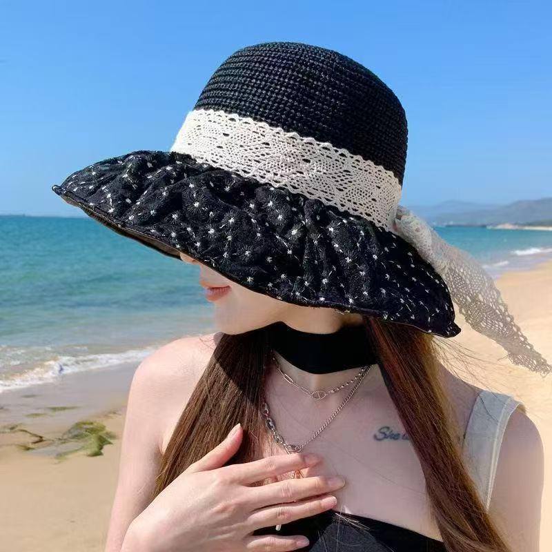 Wholesale Sun hat mesh floral bucket hat