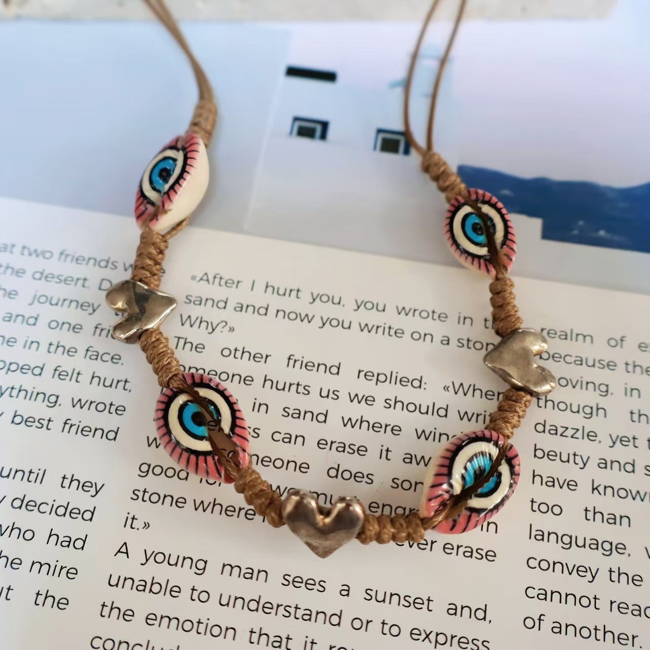 Wholesale Shell Bead Evil Eye Necklace Geometric Fashion Accessory for Boutique Resale