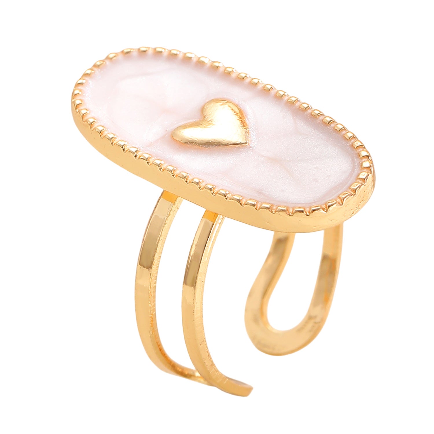 Wholesale Drip Oil Geometric Star Cross Moon Heart Open Ring Fashion Jewelry Accessory