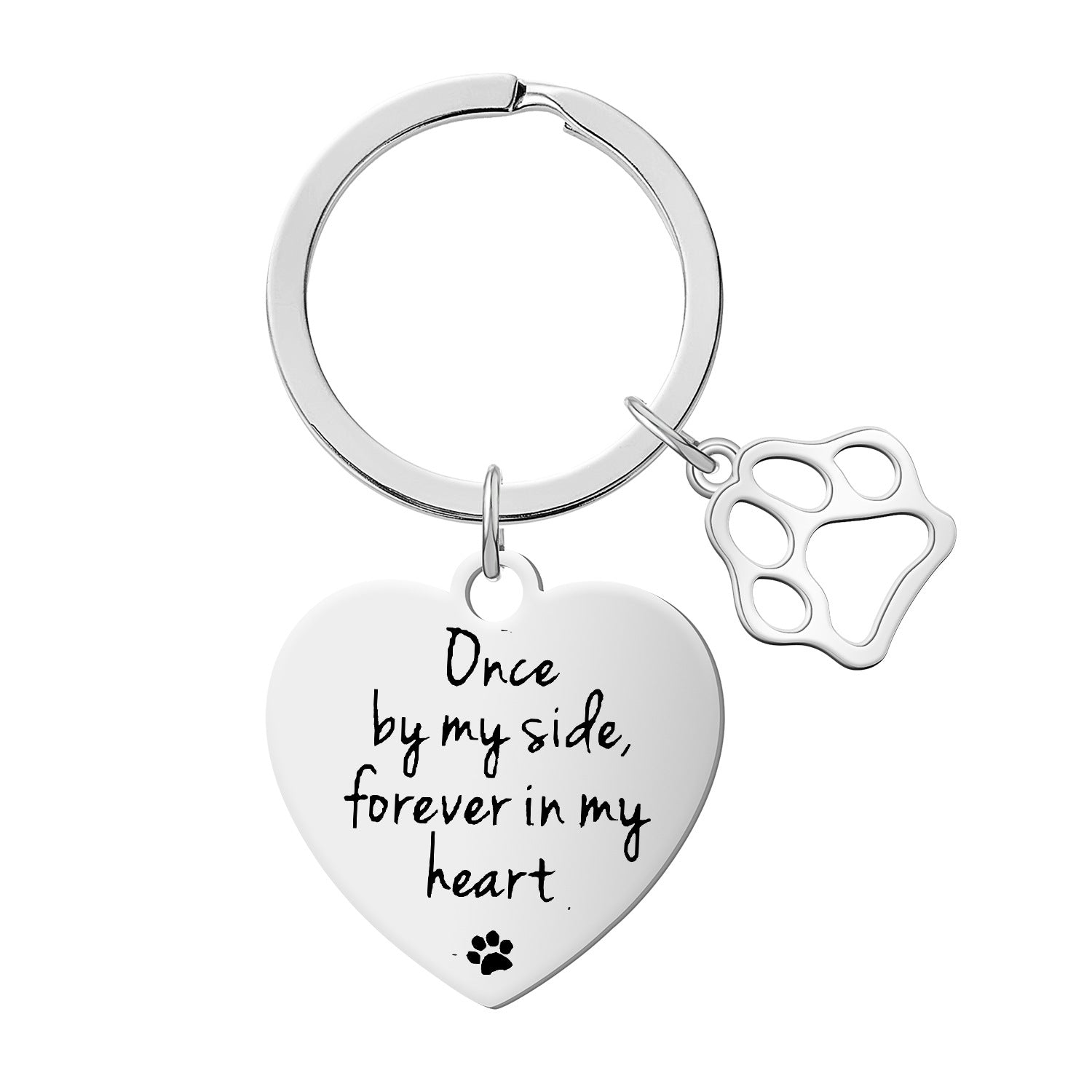 Wholesale Stainless Steel Cute Dog Pendant Engraving Keychain