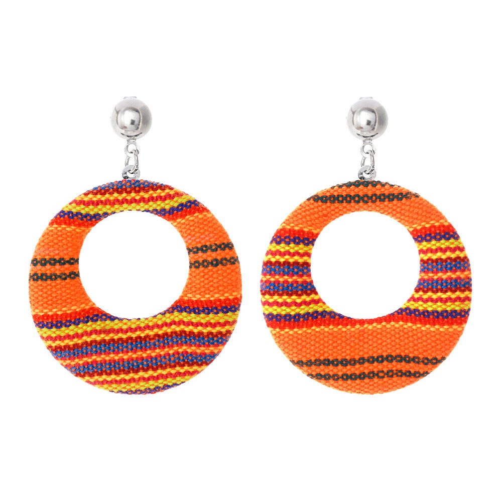 Wholesale Houndstooth Geometric Drop Earrings - Retro Fashion Accessory for Party Wear