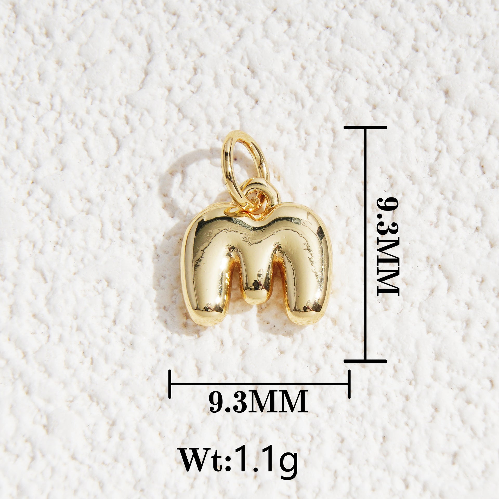 Wholesale5pcs DIY Copper Jewelry Charms— Gold-Tone Letter Series