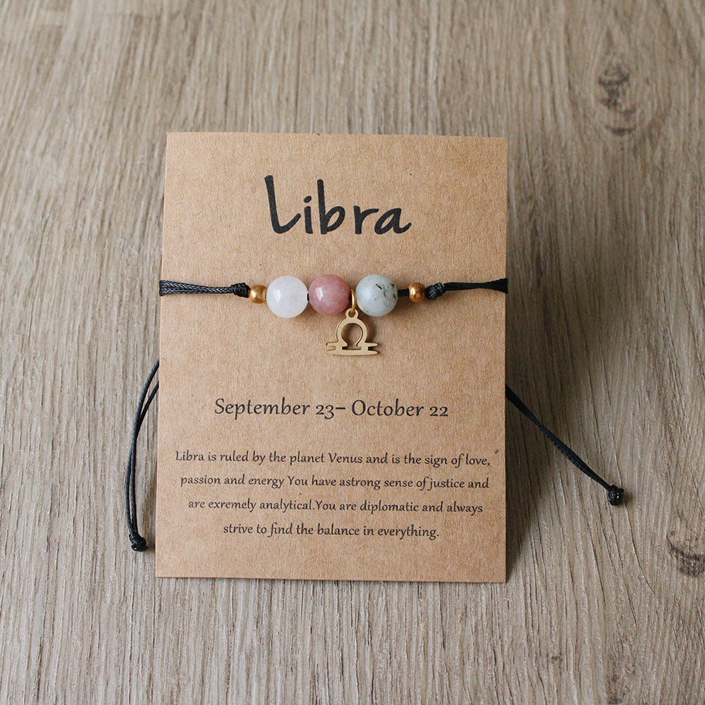 Wholesale Natural stone cord twelve contion beaded bracelet