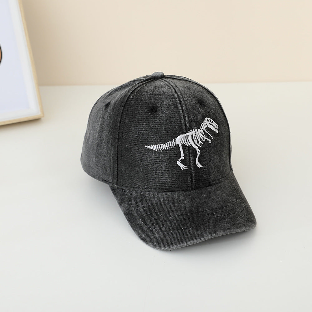 Wholesale dinosaur skull washed peaked cap children's baseball cap