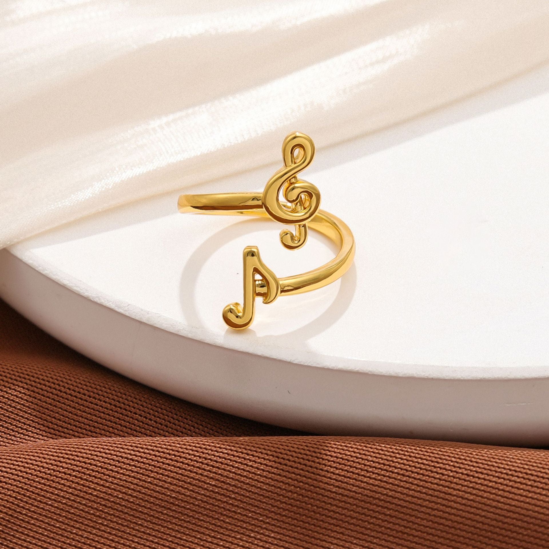 Wholesale music notes to send music lovers opening adjustable ring