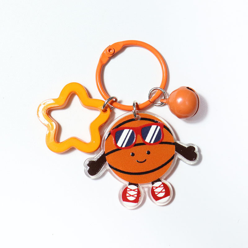 Wholesale Reversible Cartoon Sports Cap Acrylic  Keychain
