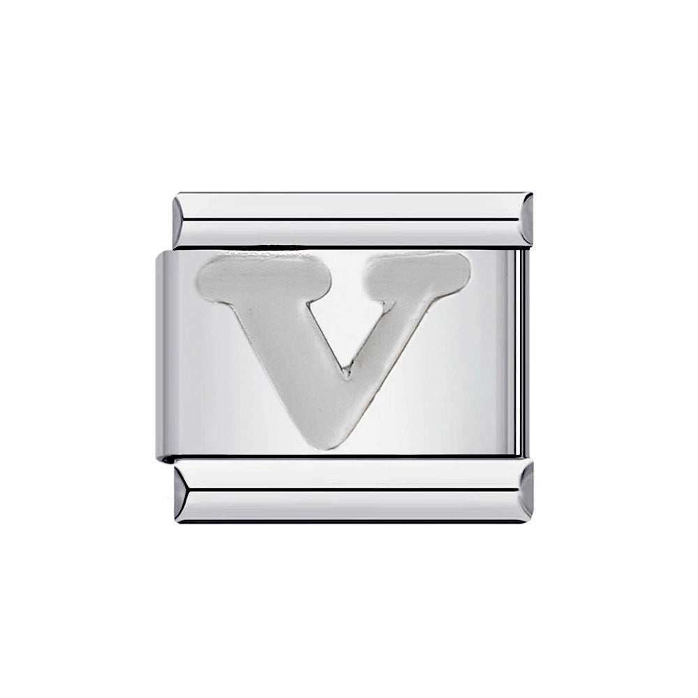 Wholesale Italian Charm Bracelet 9mm DIY Splicing Removable English Letters Stainless Steel Composable Bracelet