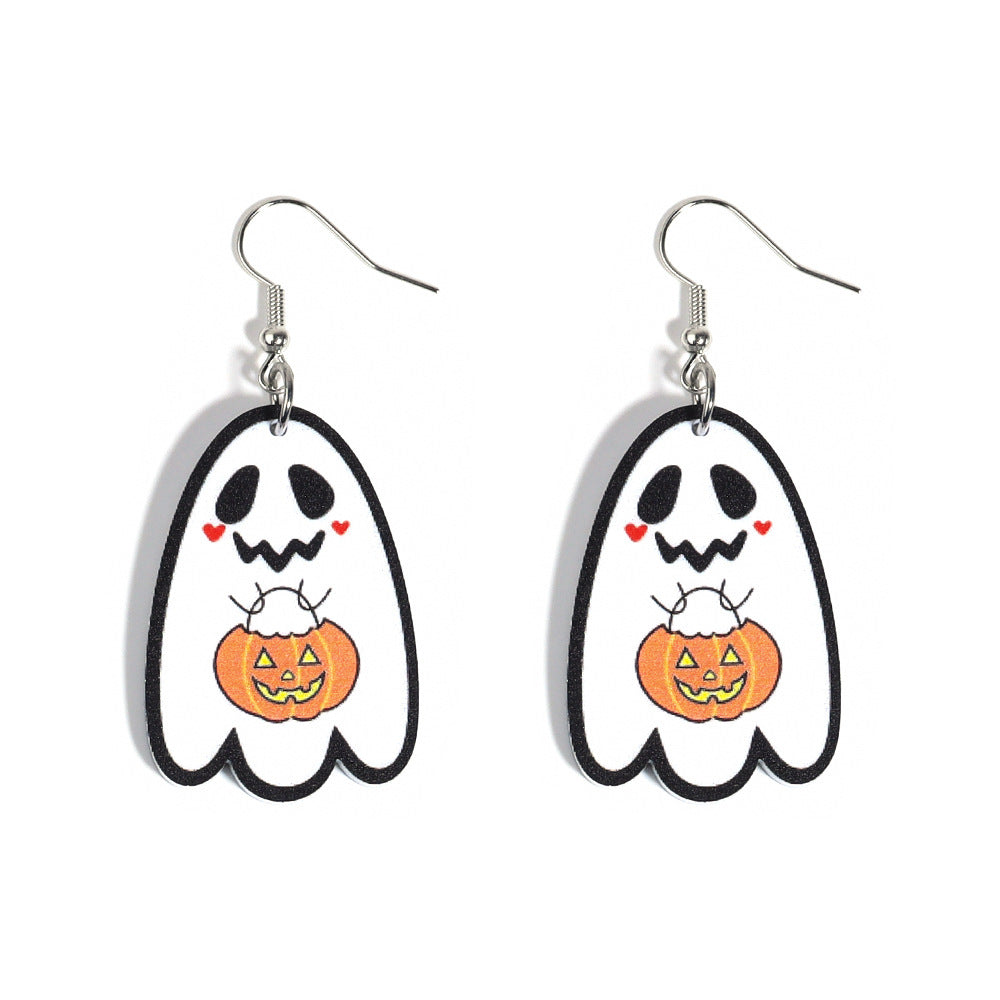 Wholesale Halloween Hat Ghost Cyclops Personalized Exaggerated Acrylic Earrings