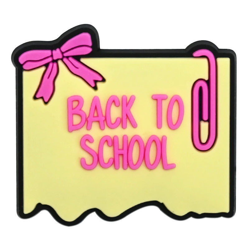 Wholesale Random 100pcs Creative learning series  PVC Soft Rubber Shoe Buckle Decoration