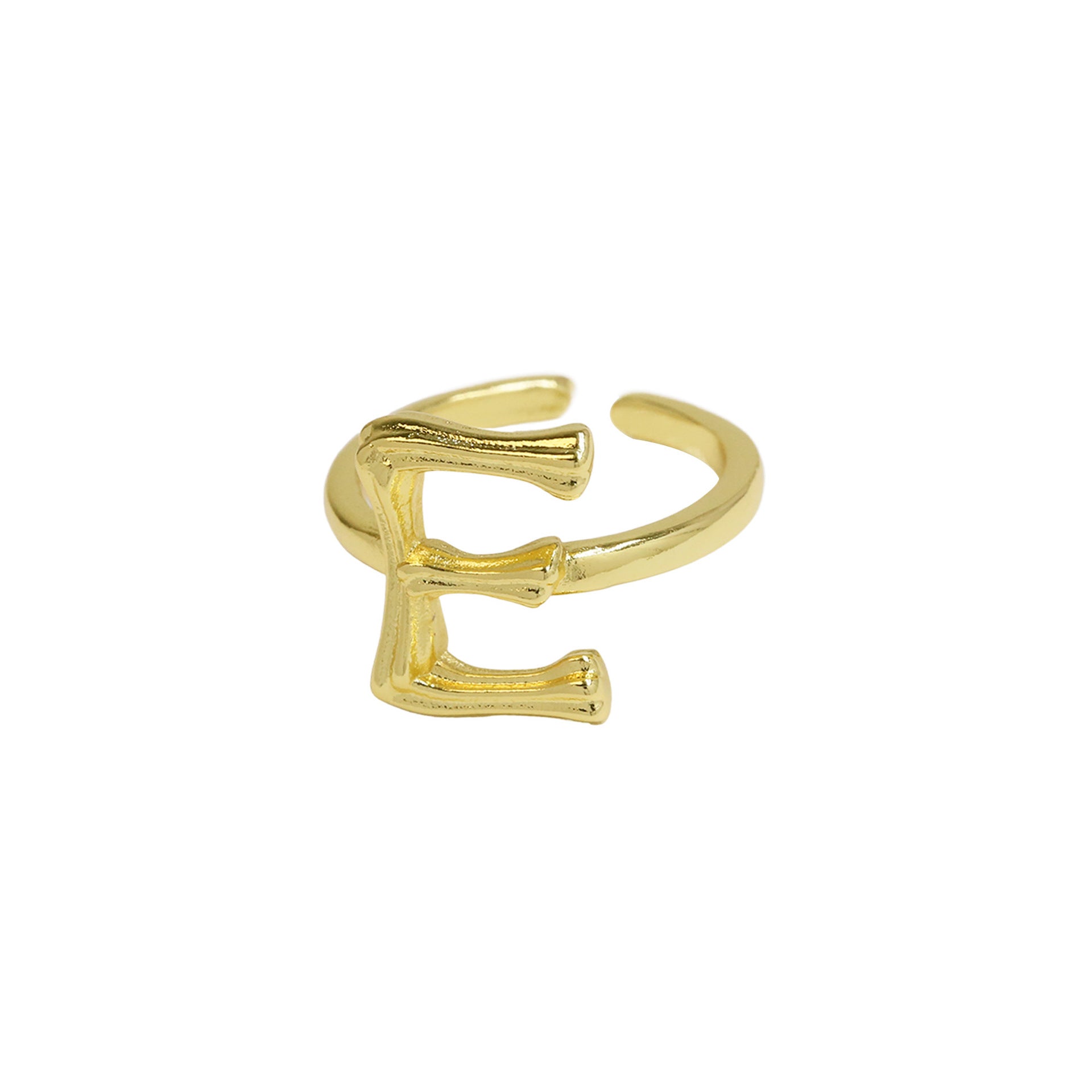 Wholesale  Golden Bamboo Bamboo Simple 26 English Letters Open Ring