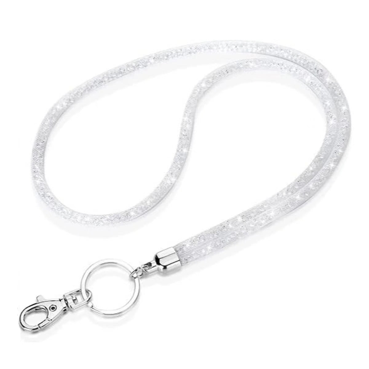 Wholesale Fishnet Rhinestone Lanyard Crystal Card Holder Lobster Keychain ACC-KC-LingYu001
