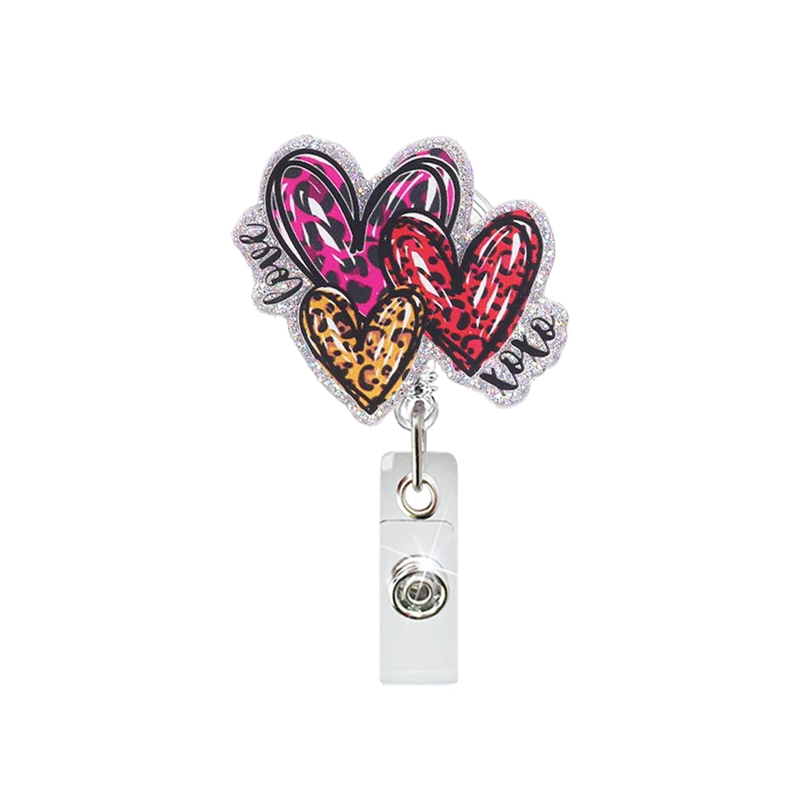 Wholesale Valentine' s Day gift letter heart-shaped acrylic Badge Reels
