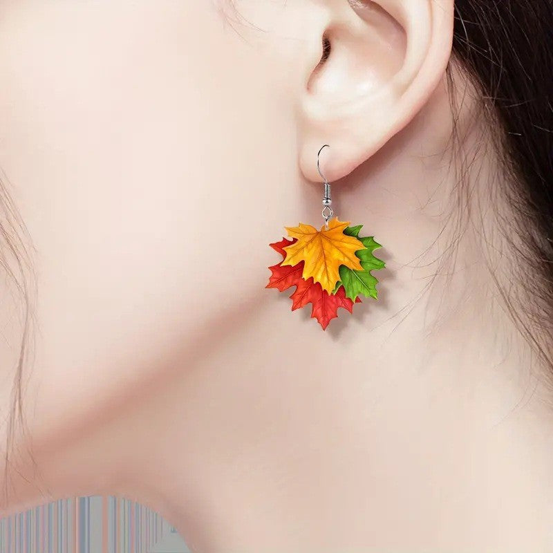 Wholesale Maple Leaf Pendant Earrings