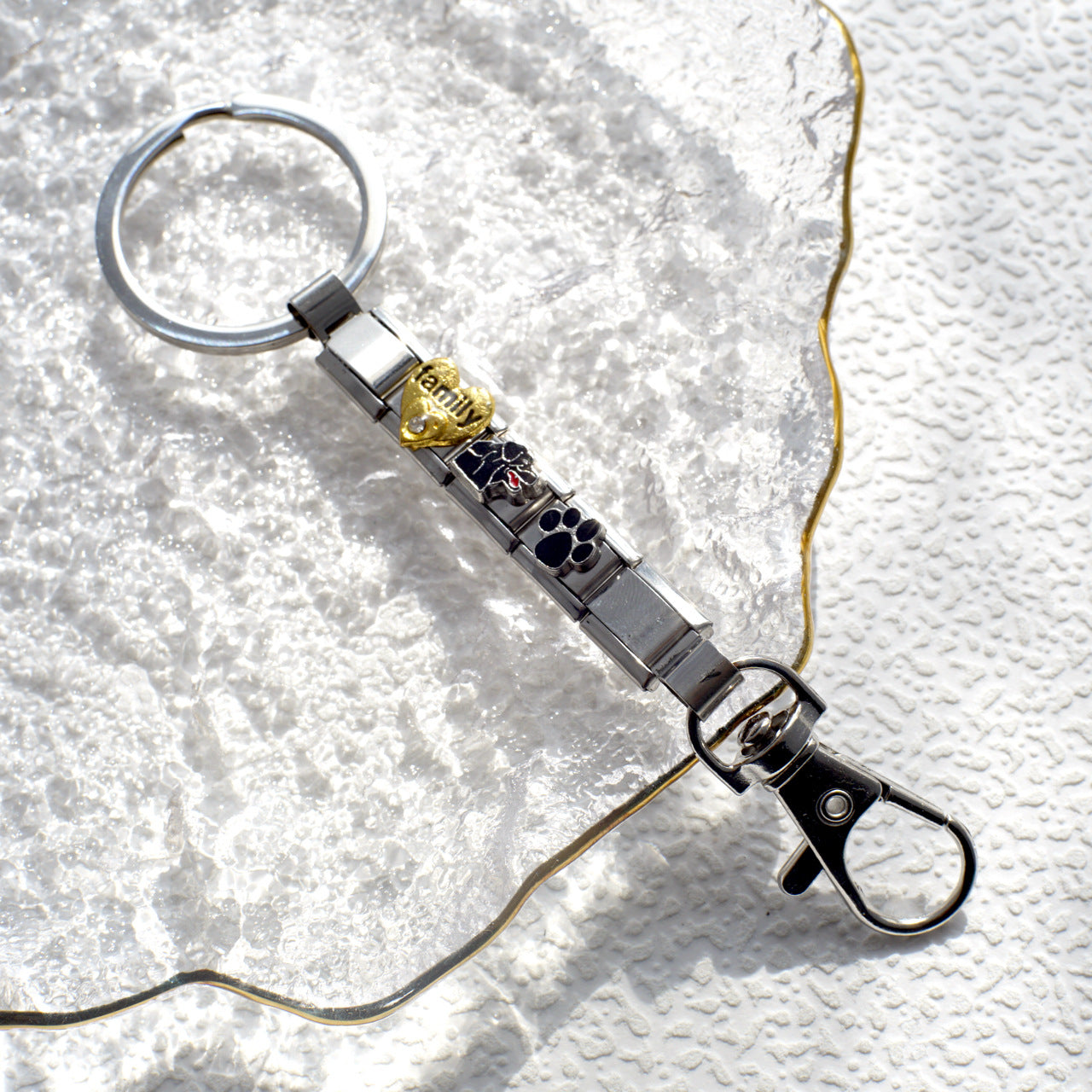 Wholesale fashion italian module diy keychain ball dog christmas friend gift