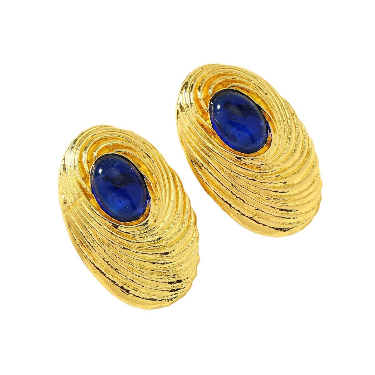 Wholesale Vintage Earrings Silver Needle Oval Earrings Coil Second Hand Earrings ACC-ES-Qunq003