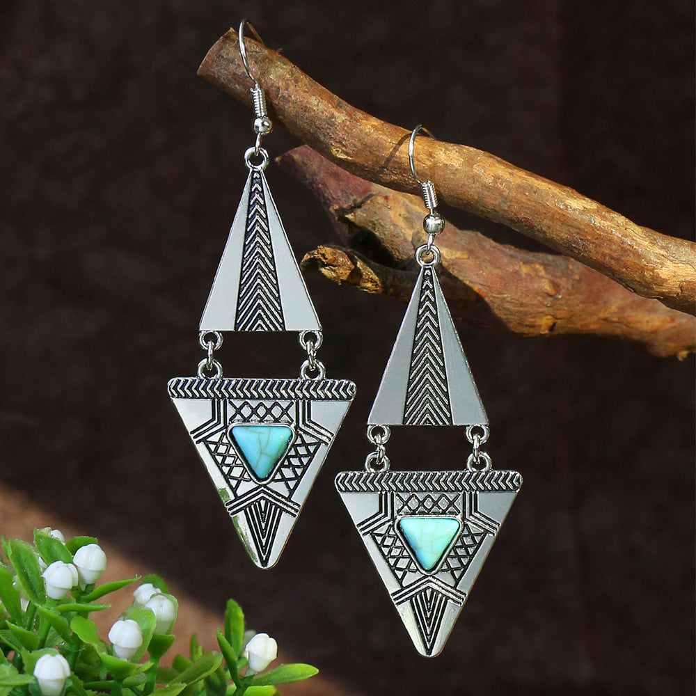 Wholesale  Bohemian turquoise ear jewelry earrings