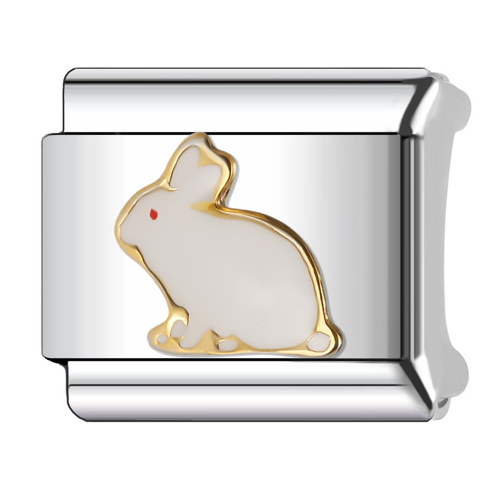 Wholesale Italian Charm Bracelet 9mm DIY Splicing Creative Pattern Stainless Steel Composable Bracelet