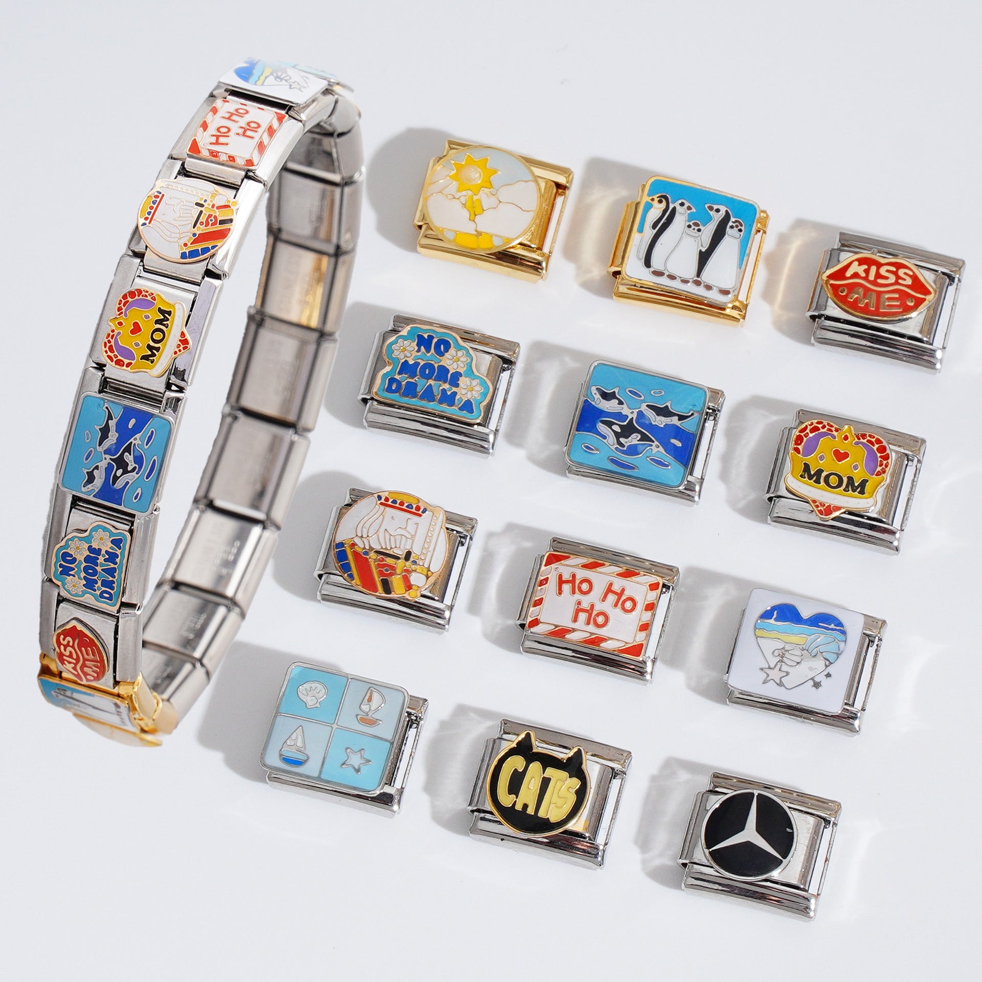 Wholesale Italian Charm Bracelet 9mm DIY Splicing Halloween Stainless Steel Composable Bracelet