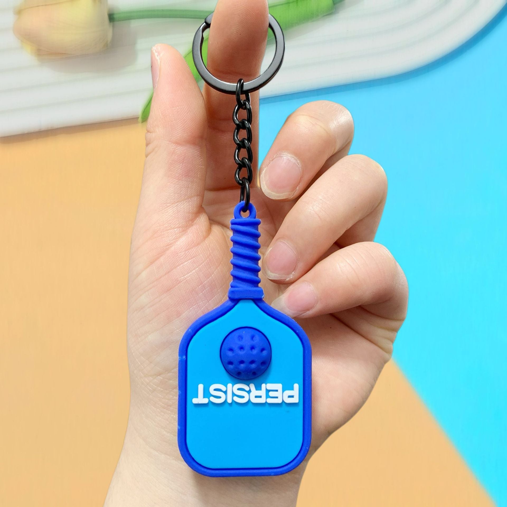 Wholesale Pickleball Racket Keychain Cartoon Bag Charm Sports Souvenir Accessory