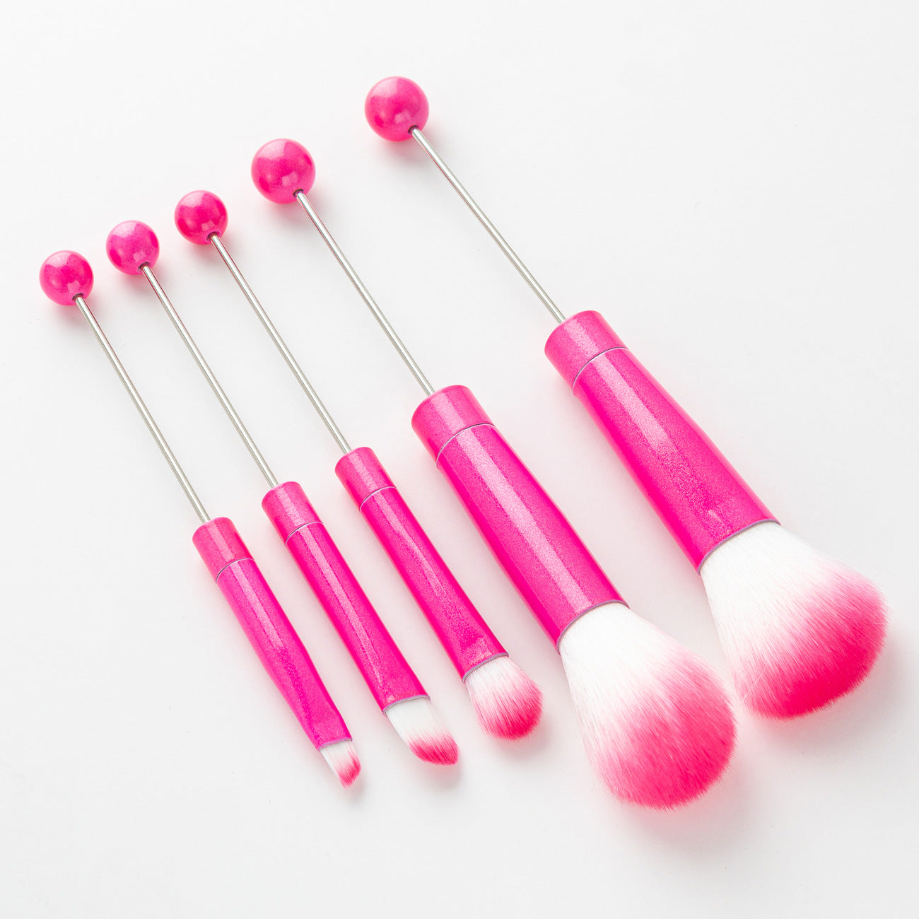 Wholesale Beadable 5-piece DIY Beaded Makeup Brush Set Beauty Tools