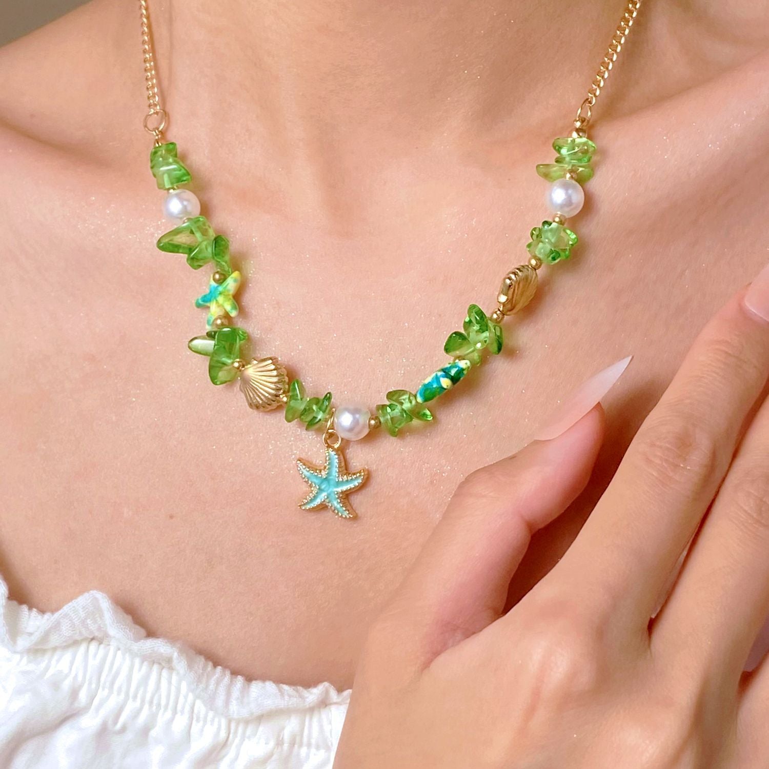 Wholesale  Natural Stone Shell Necklace