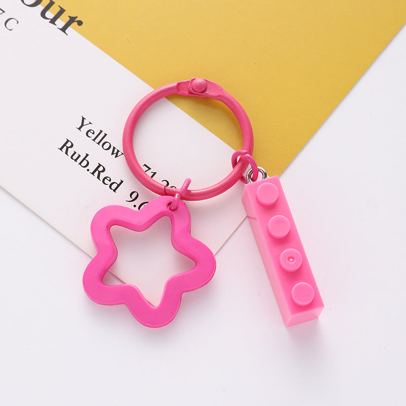 Wholesale acrylic colored five pointed star keychains ACC-KC-HuiMei012