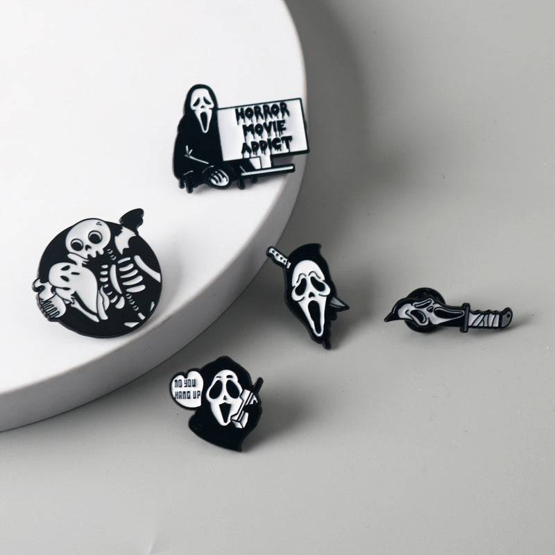 Wholesale Scream Cartoon Brooch Horror Skull Killer Brooch ACC-BCH-HX001