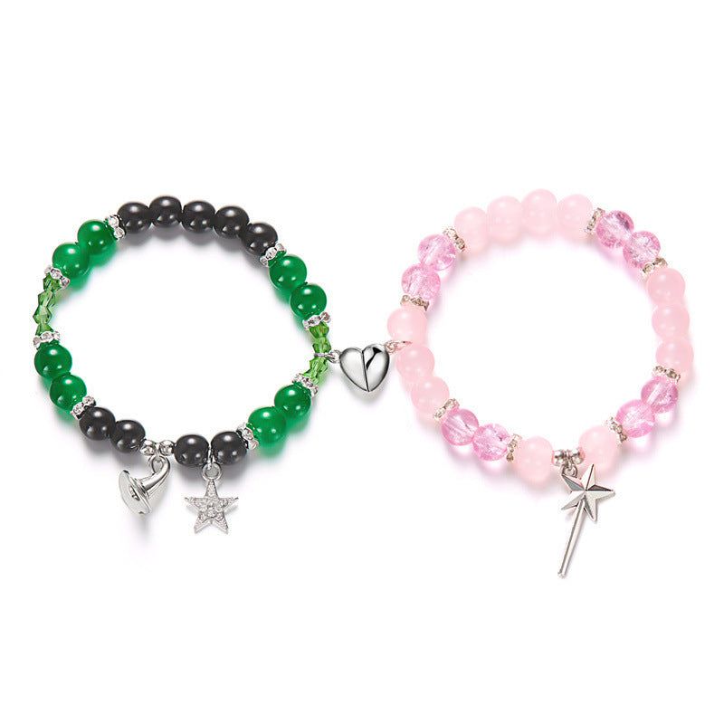 Wholesale  Beaded Bracelet Crown Love Magnetic Good Friend Bracelet