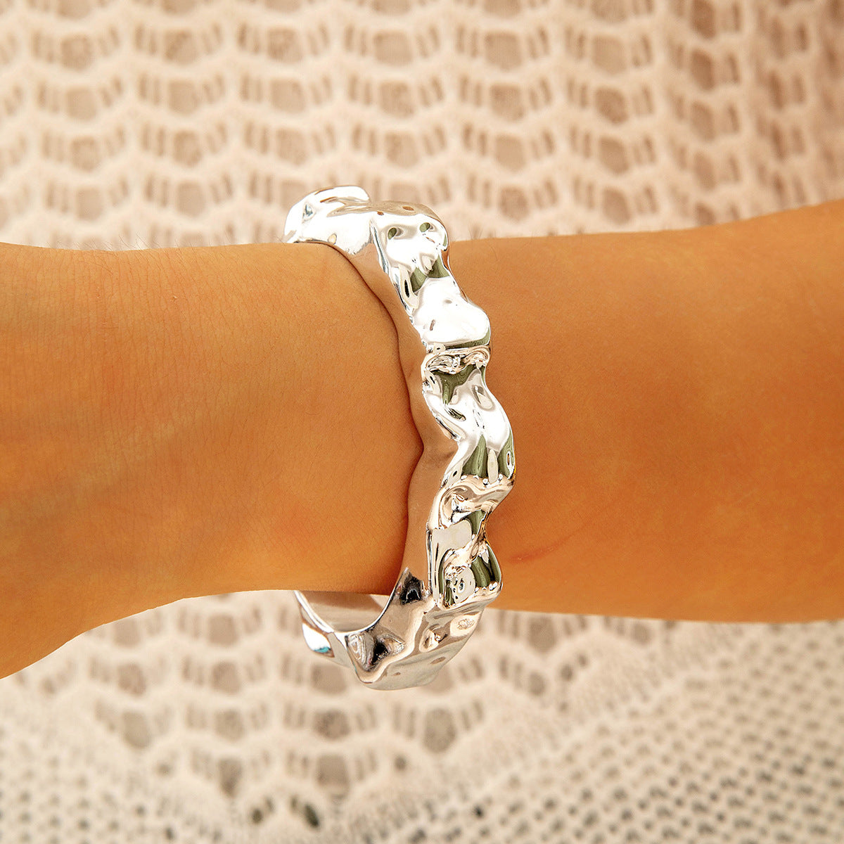 Wholesale  geometric irregular CCB gold and silver bracelet