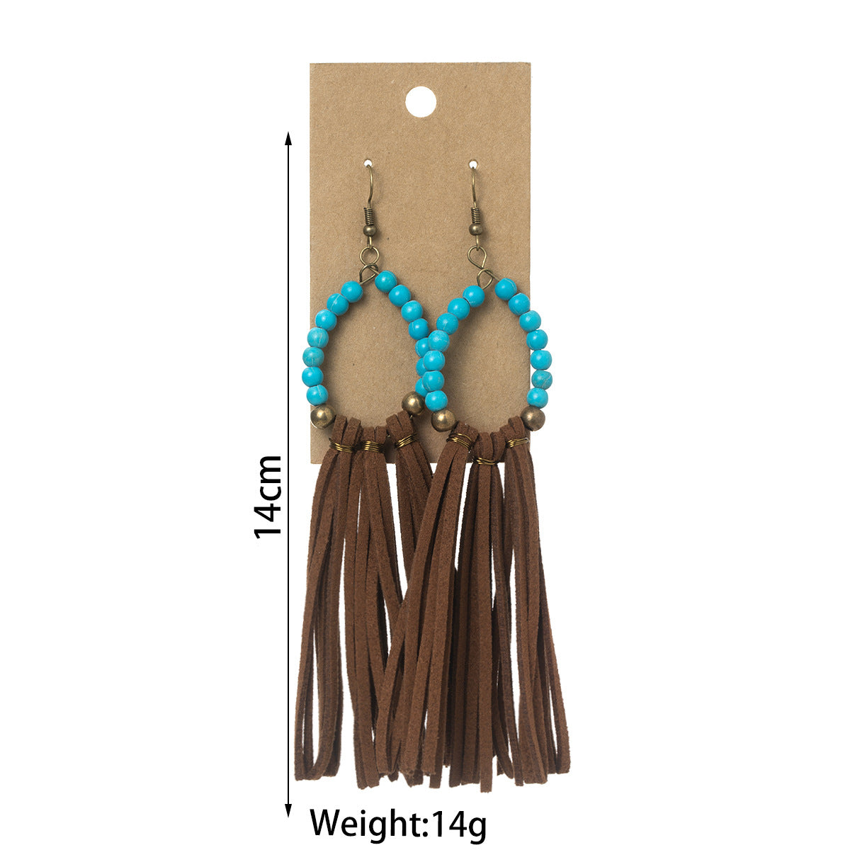Wholesale Bohemian Turquoise Drop Tassel Earrings Jewelry Accessory