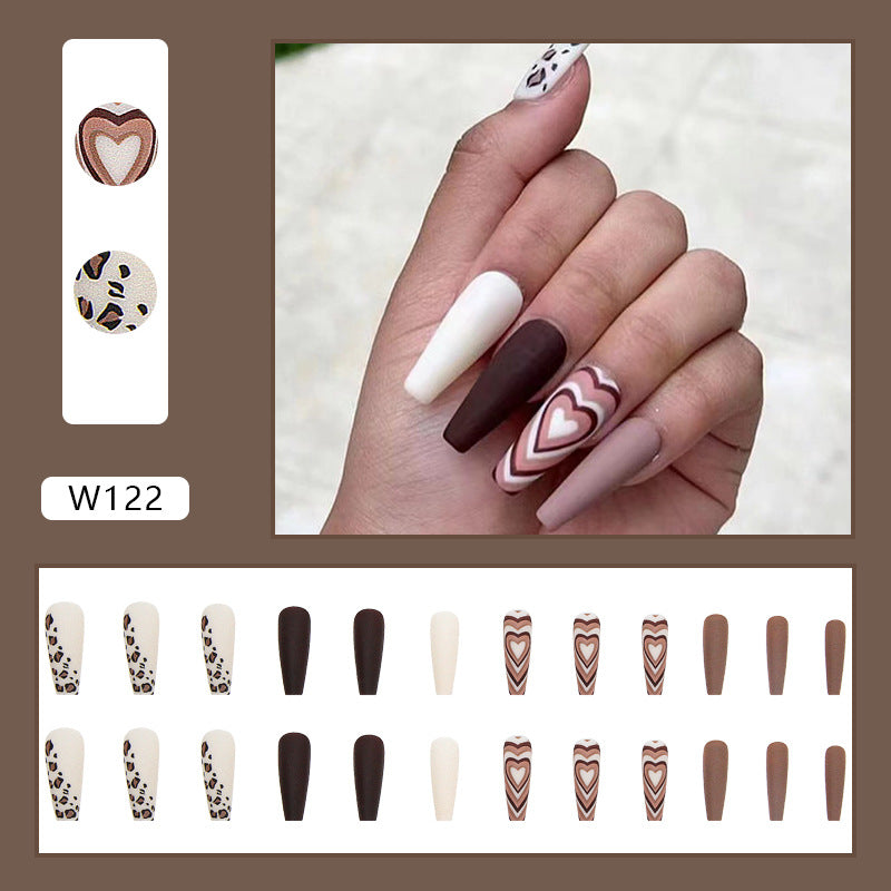 Wholesale 24 Pieces/box Valentine's Day Long Love Nails Kits Nail Stickers ACC-NS-QiHeng014