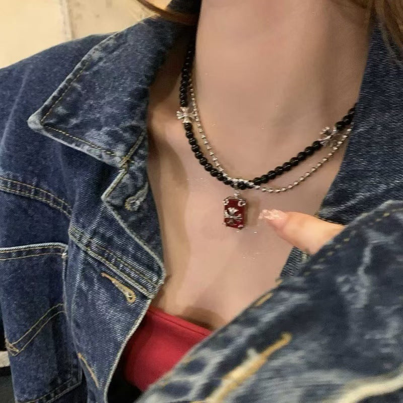 Wholesale Red Necklace  Halloween Love Beaded  Clavicle Chain Necklace