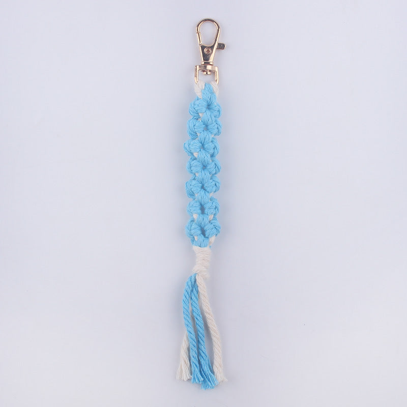Wholesale handmade woven golden keychain
