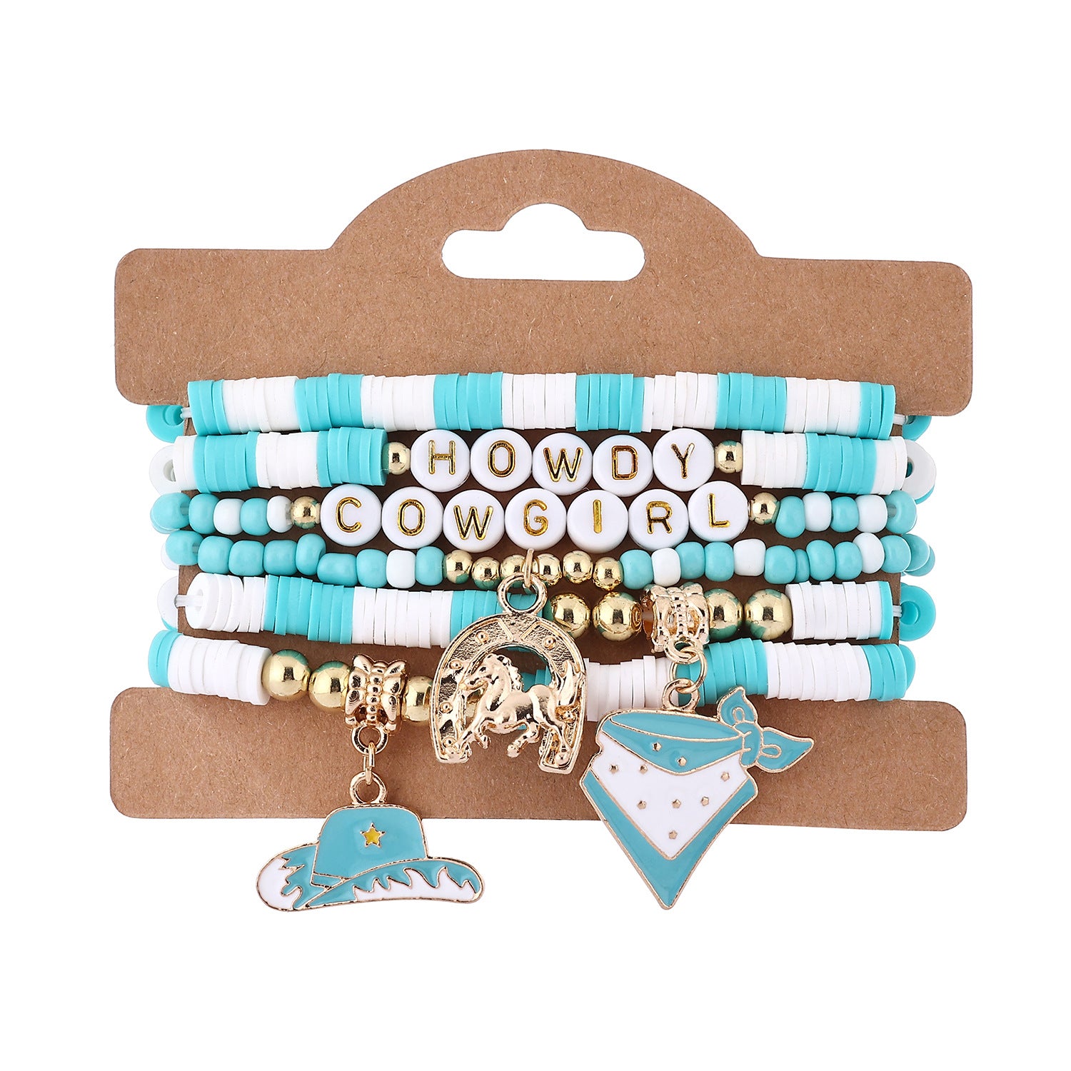 Wholesale  Soft clay western Denim style bracelet set