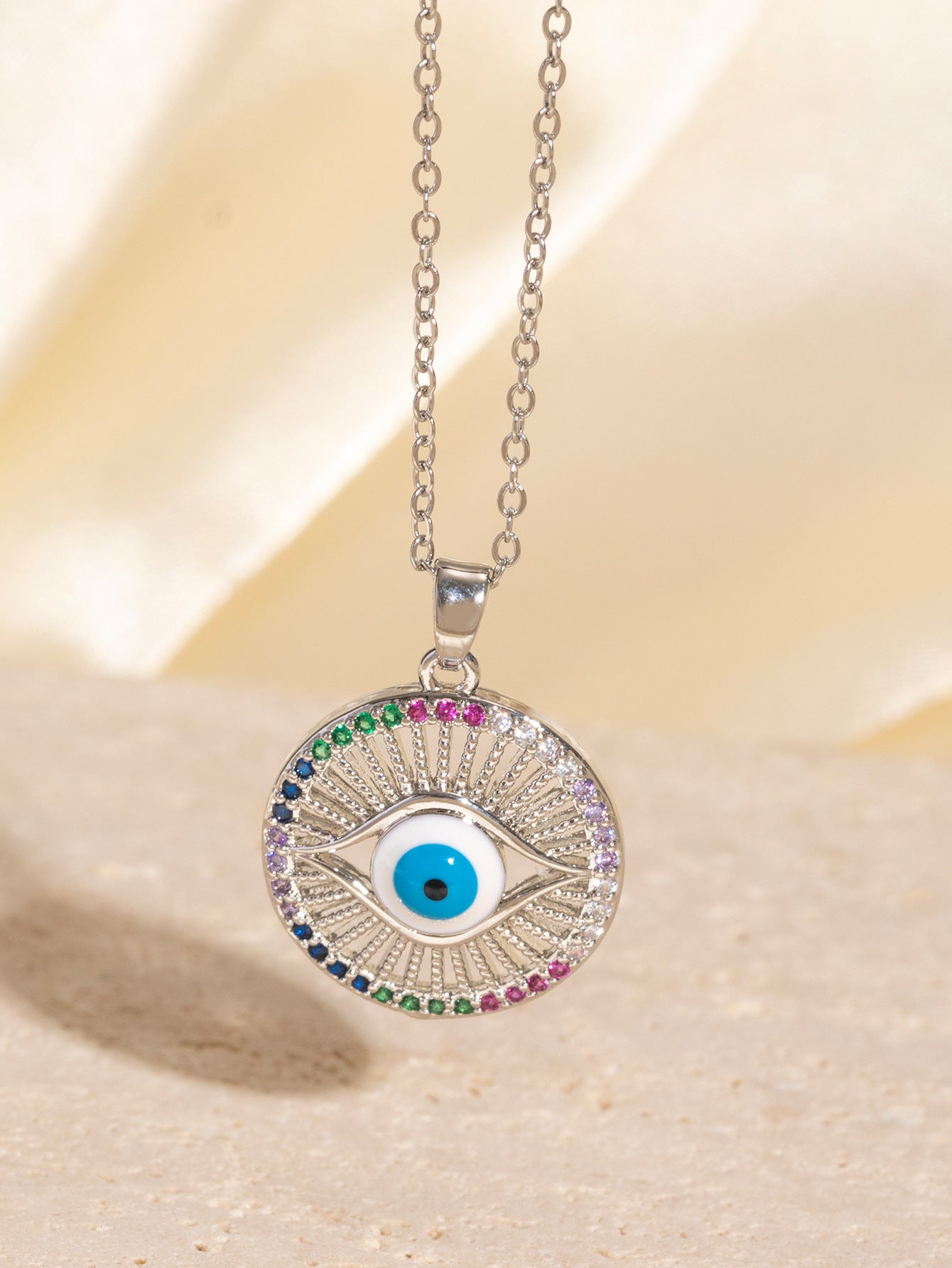 Wholesale Evil Eye Geometric Pendant Necklace,  Unisex Fashion Accessory,  Gift for Casual or Party Wear
