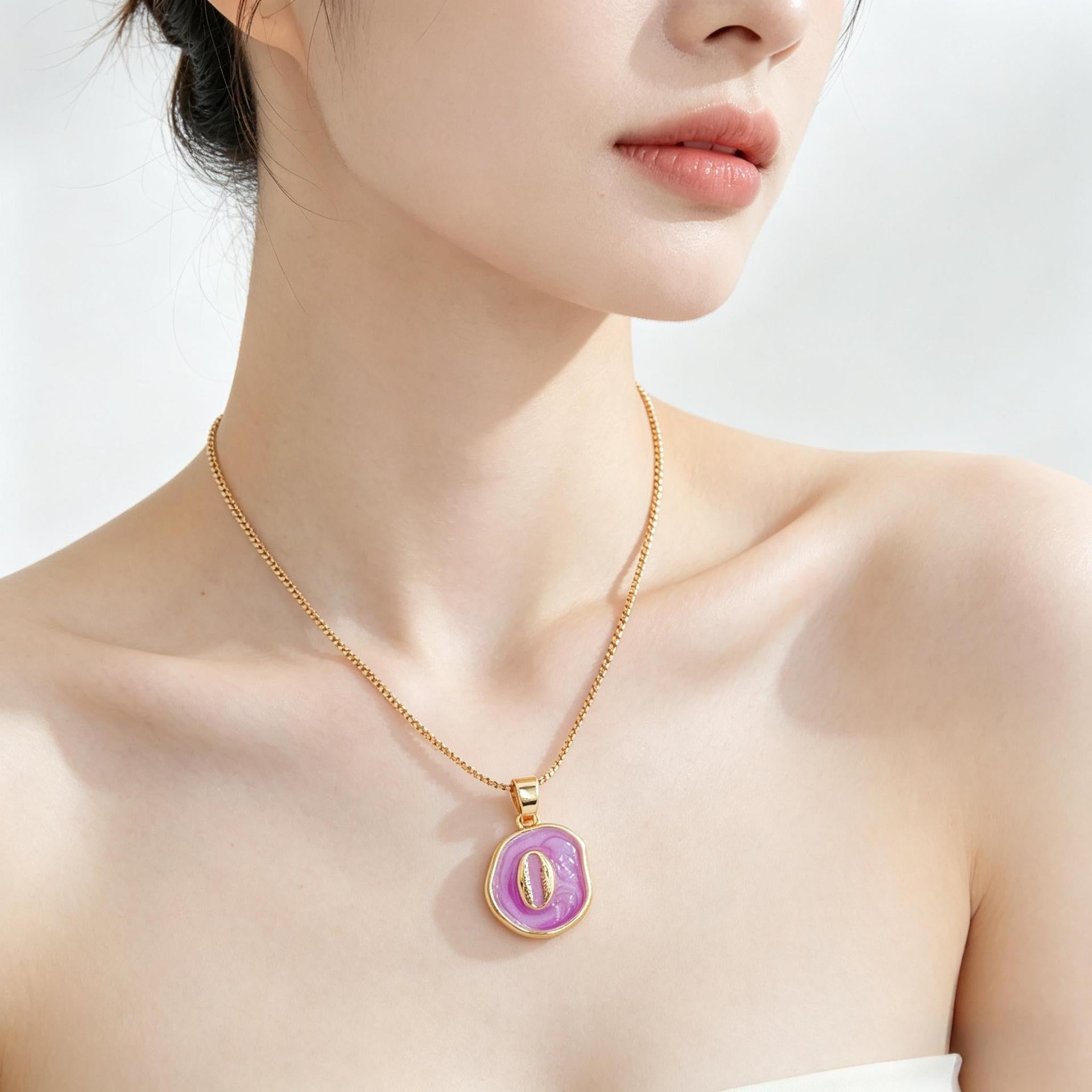 Wholesale Gold Plated Copper DIY Pendant Necklace European Style Jewelry Accessory for Women