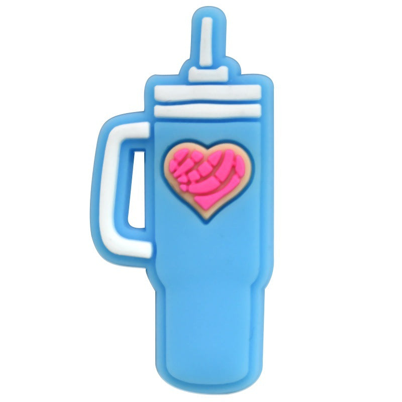 Wholesale  Random 100pcs Love-themed Water Bottle PVC Soft Rubber Shoe Buckle Decoration