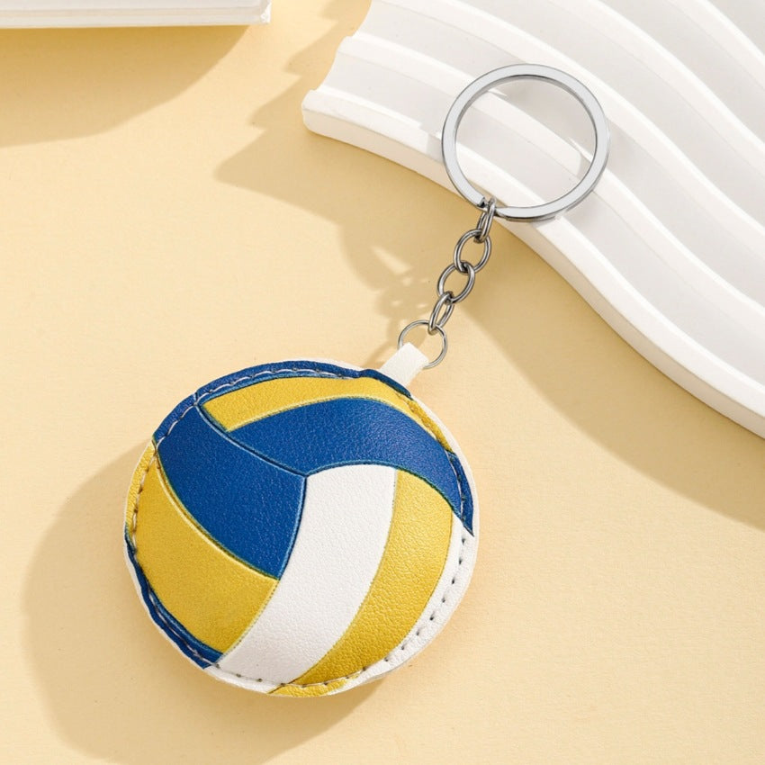 Wholesale New Sports Style Pu Cotton-Filled Ball Keychain Pendant Sports Baseball Volleyball Basketball Football Rugby Pendant