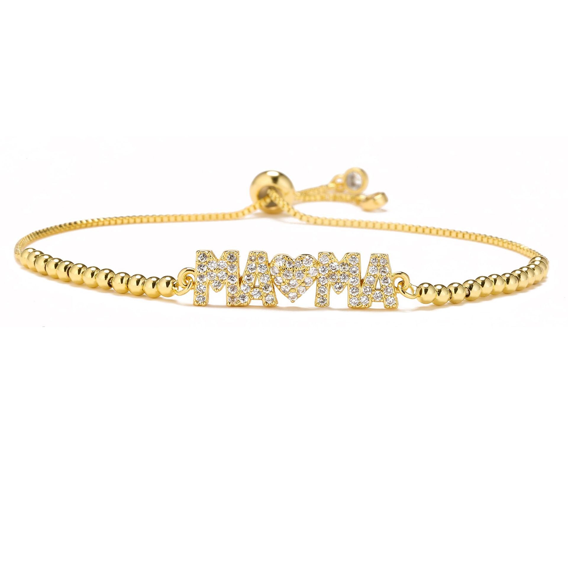 Wholesale Copper Heart-Shaped MOM Bracelet