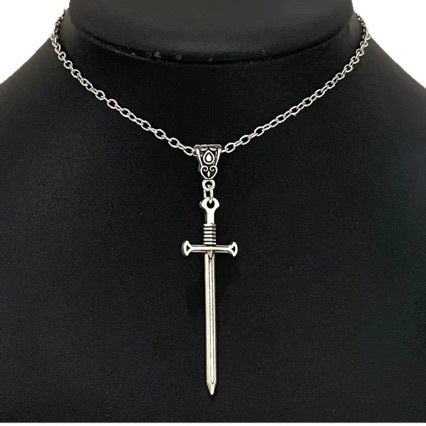 Wholesale Gothic Cross Sword Pendant Necklace Dark Fashion Accessory Gift for Boutique Resale