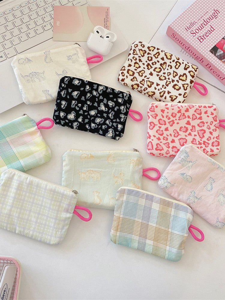 Wholesale Street Style Plaid Green Coin Purse Multipurpose Storage Pouch For Earphones Lipstick Trendy Fashion Accessory For Women Gift Resale