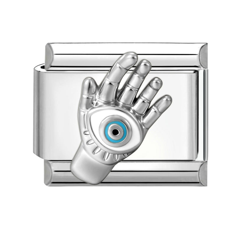 Wholesale 9mm Italian Charm Starter Bracelets DIY Evil Eye Series Stainless Steel Composable Bracelet